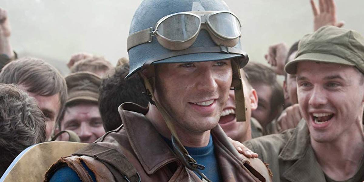 Chris Evans as Steve Rogers in Captain America: First Avenger