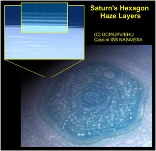 A view of the layers in Saturn's Hexagon.