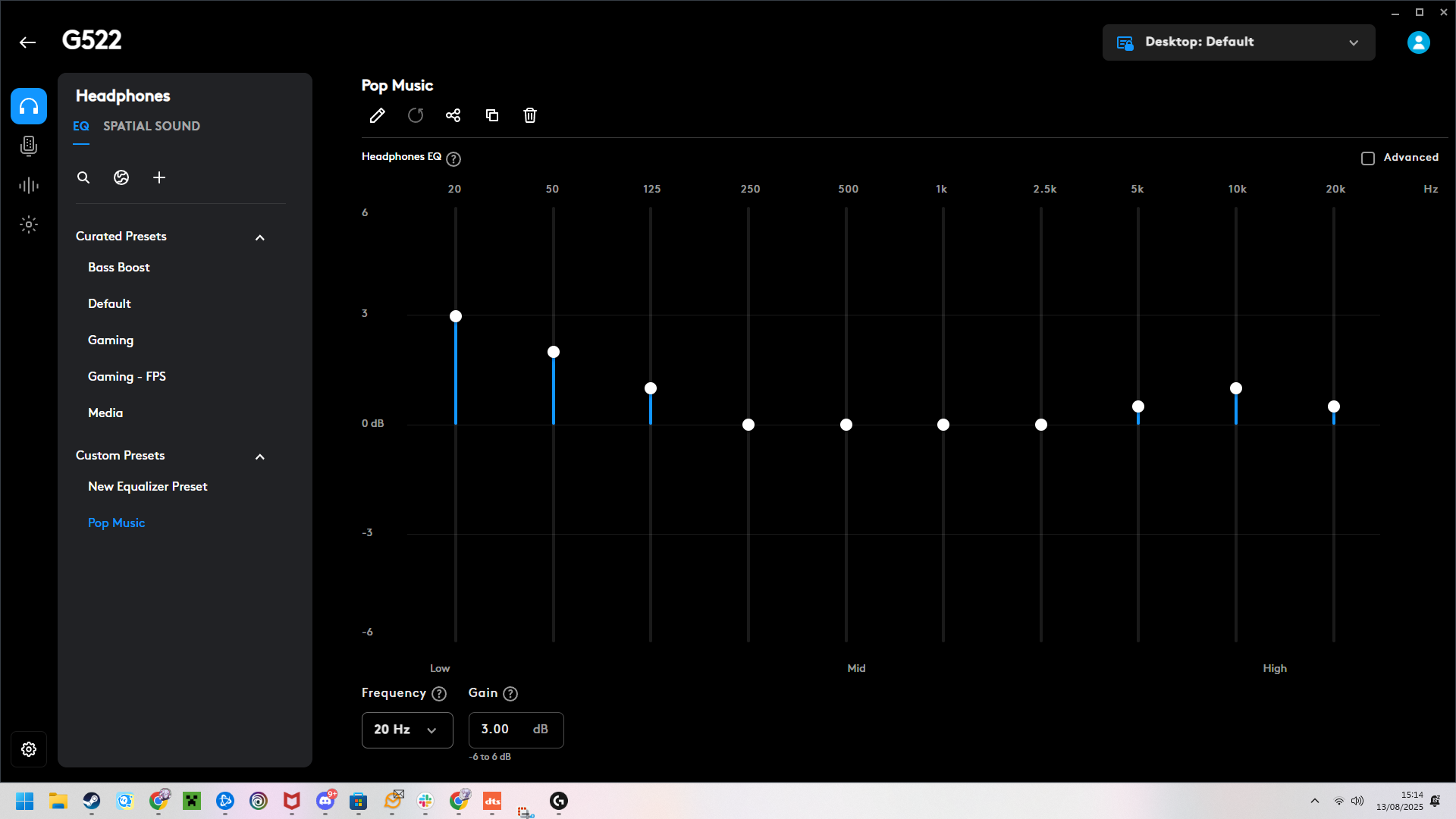 The Logitech G Hub desktop application.