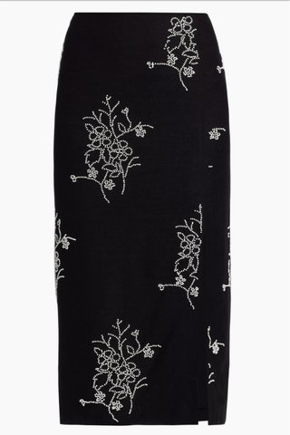 Santanna Floral Beaded Midi-Skirt