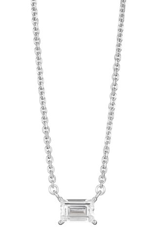 0.375-Carat Lab Grown Diamond Baguette Pendant Necklace