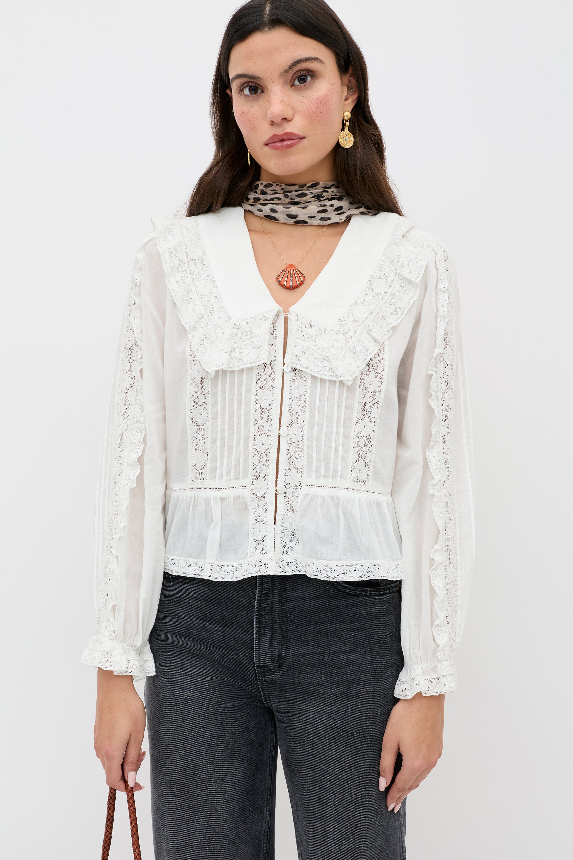 Maribelle Cotton Blouse in Ivory