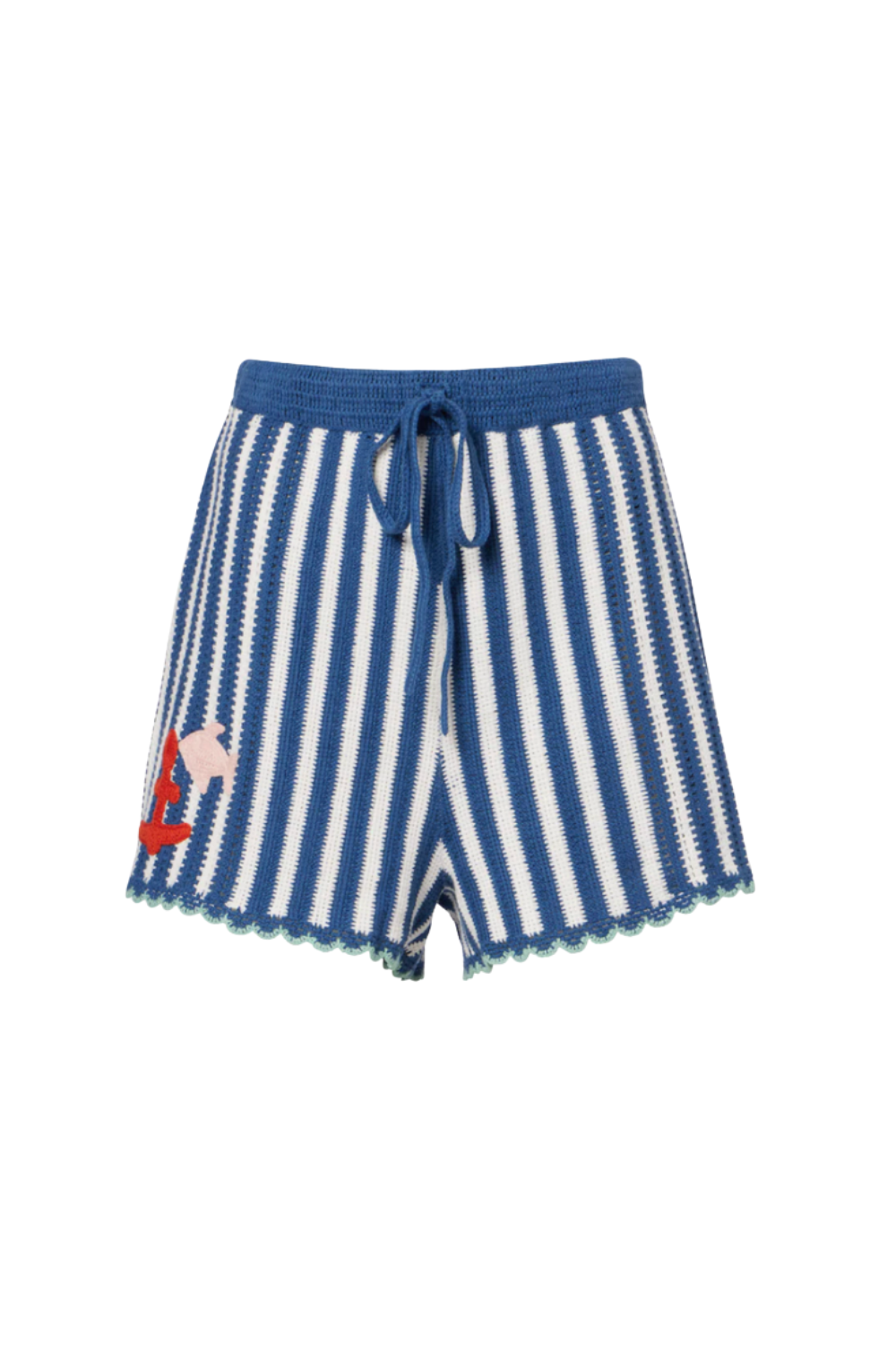 AL&amp;Eacute;MAIS, Crochet striped cotton shorts