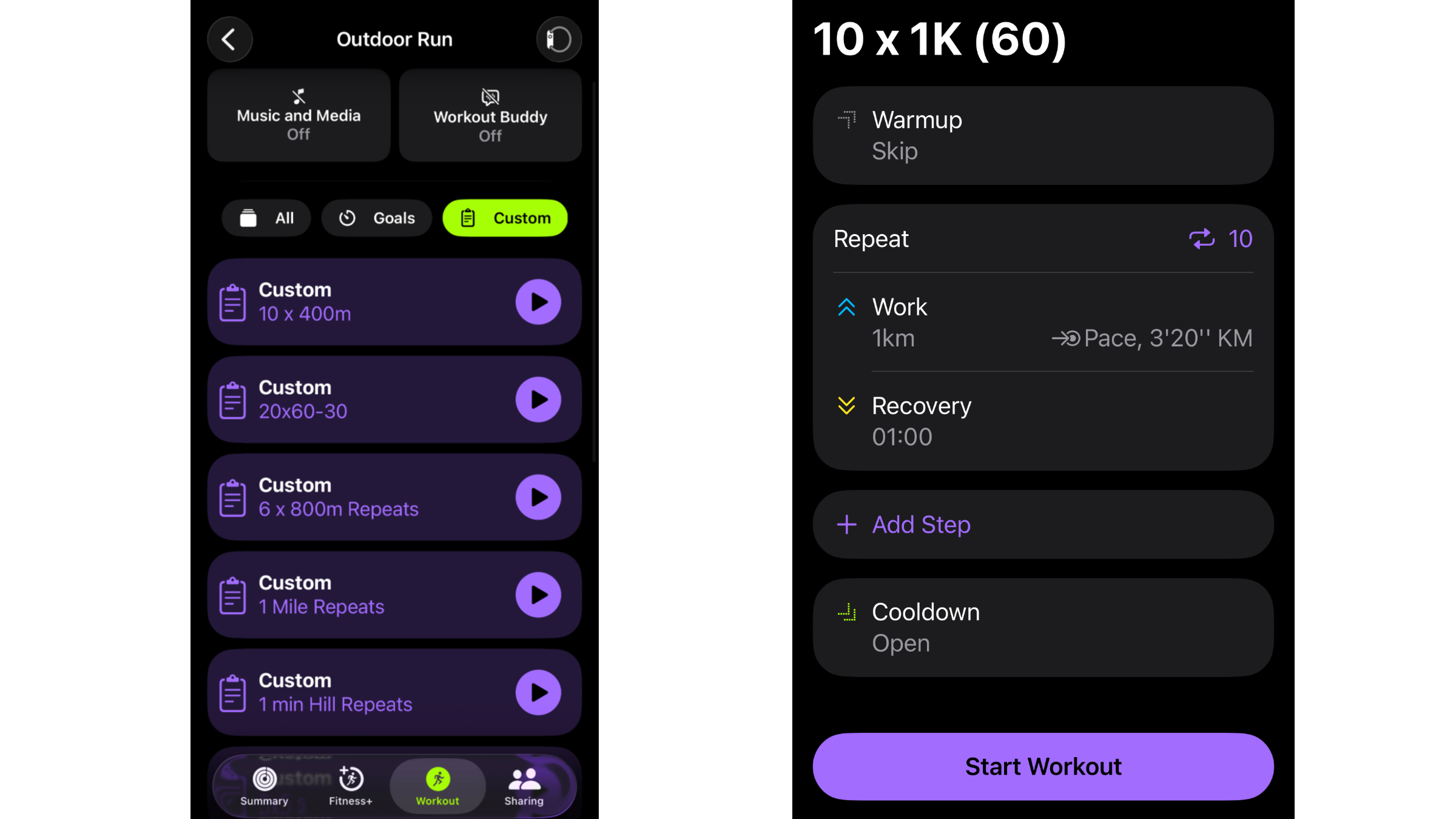 Apple Watch Workout Builder