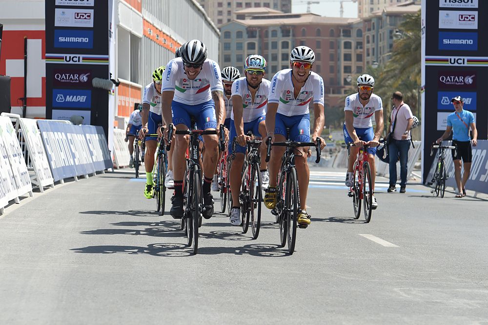 Daniel Oss and Matteo Trentin are enjoying their warm-up in Doha