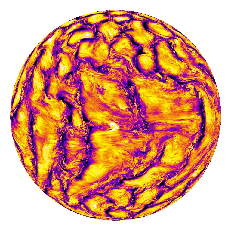 Simulation of Sun Plasma Movement