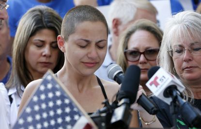 Marjory Stoneman Douglas High School student Emma Gonzalez speaks at a rally for gun control.