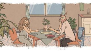 Ida and Owl sat across a table from one another in When the past was around