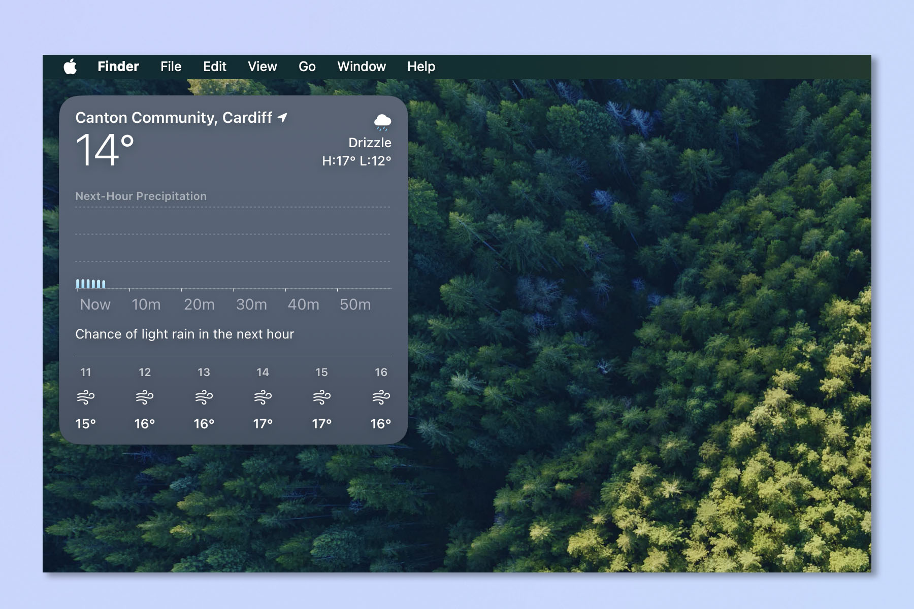 A screenshot showing how to use iPhone widgets on macOS Sonoma