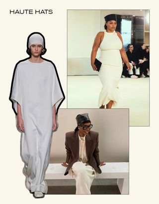 A collage featuring haute hats.