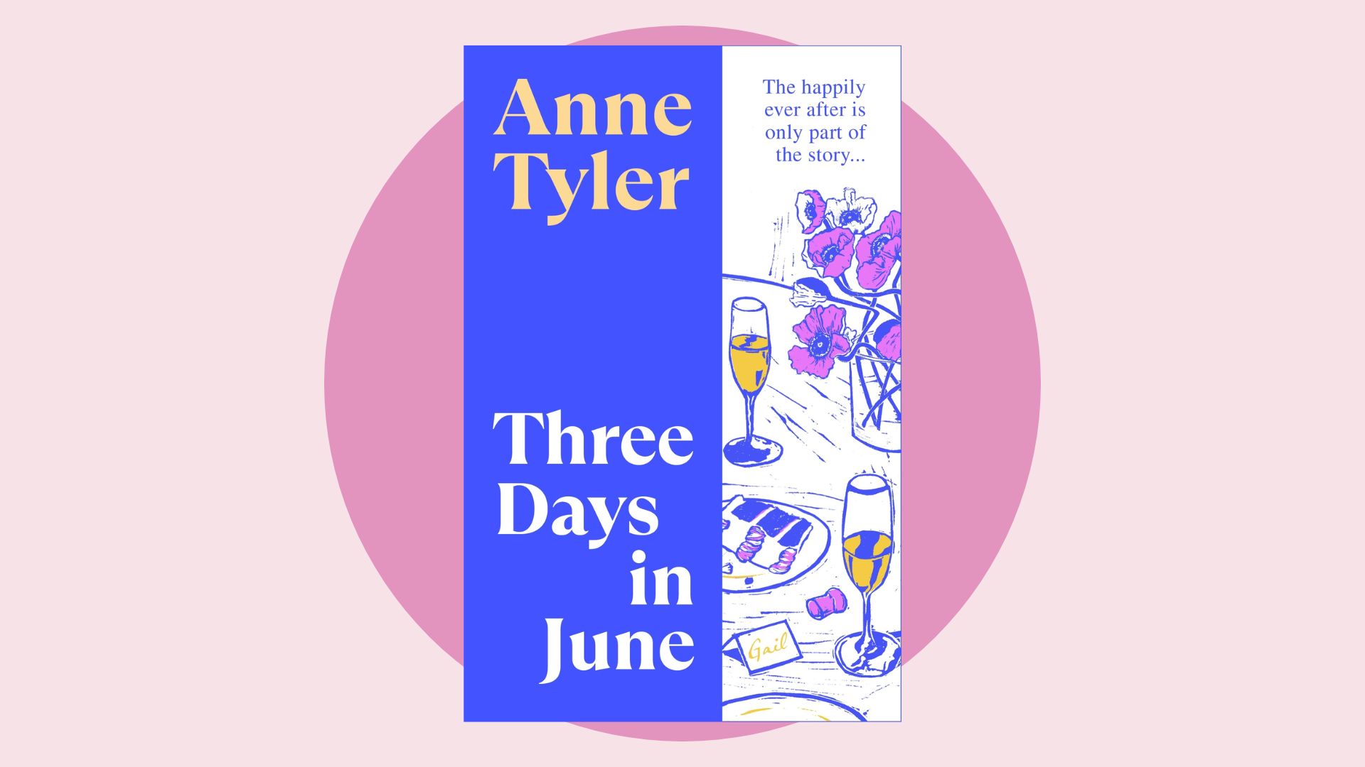 Three Days In June on a pink circle on a pink background