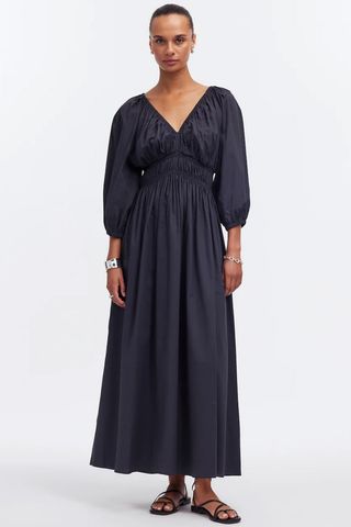 Madewell V-Neck Balloon-Sleeve Maxi Dress