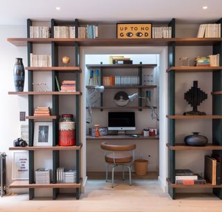 Make use of nooks to help zone your home office and living space