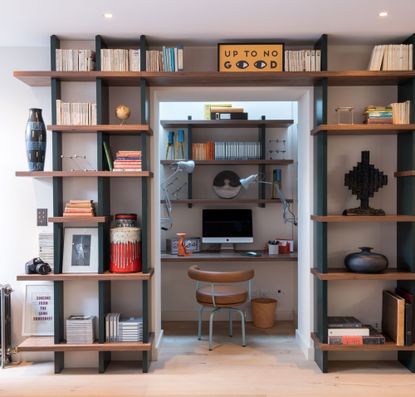 Make use of nooks to help zone your home office and living space