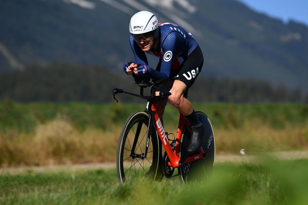 INNSBRUCK, AUSTRIA - SEPTEMBER 26: Tejay Van Garderen of The United States / during the Men Elite Individual Time Trial a 52,5km race from Rattenberg to Innsbruck 582m at the 91st UCI Road World Championships 2018 / ITT / RWC / on September 26, 2018 in Innsbruck, Austria. (Photo by Justin Setterfield/Getty Images)