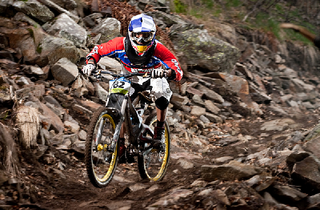 Walter Belli races at Monte Tamaro during the iXS Downhil Cup in 2010.