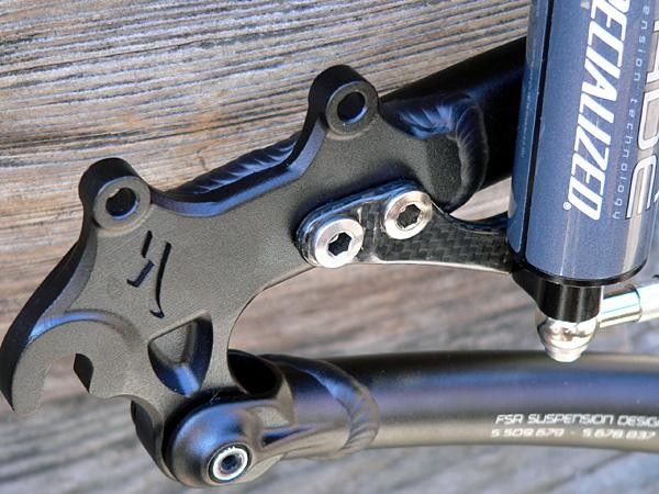 Apparently nothing was deemed over the top for Specialized premier full-suspension XC/Endurance bike. Check out the carbon fiber mount for the Brain unit.