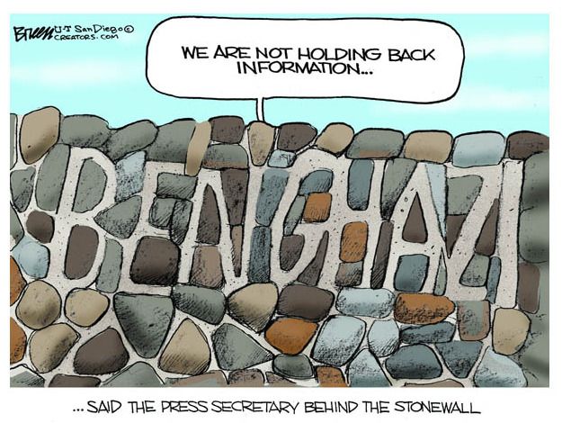 Editorial cartoon Benghazi press