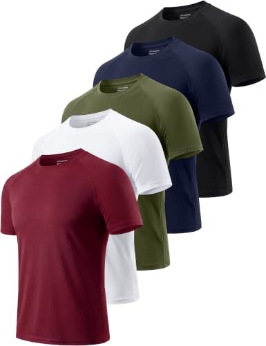 5 Pack Men's Workout Running Shirts