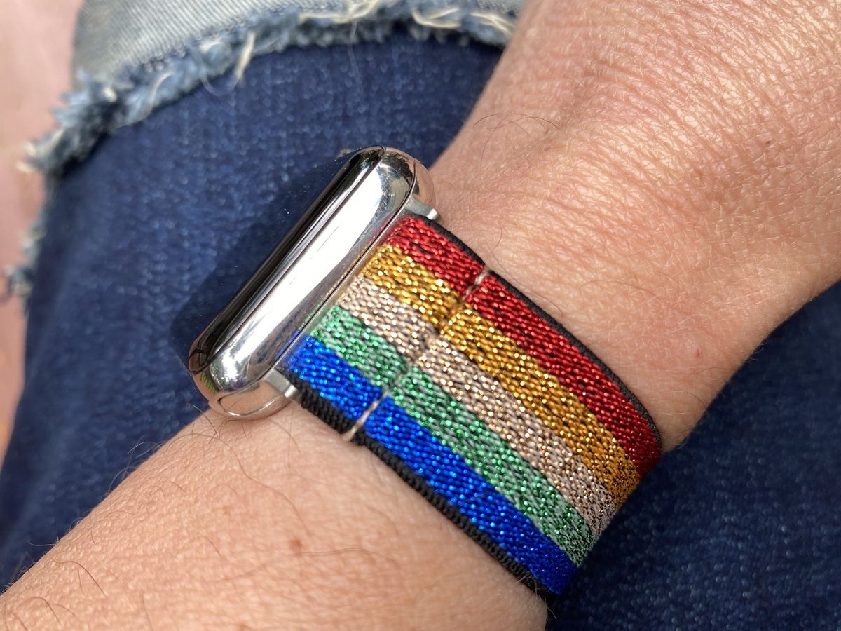 TOYOUTHS Elastic Apple Watch Rainbow band
