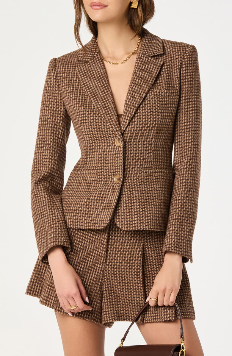 Houndstooth Fitted Blazer