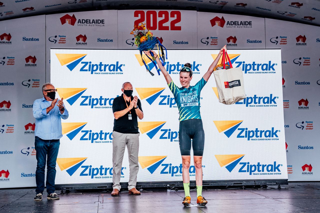 Emily Watts won the opening stage of the Santos Festival of Cycling