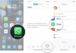 Back up your WhatsApp data to iCloud: Open WhatsApp, tap Settings, tap Chats