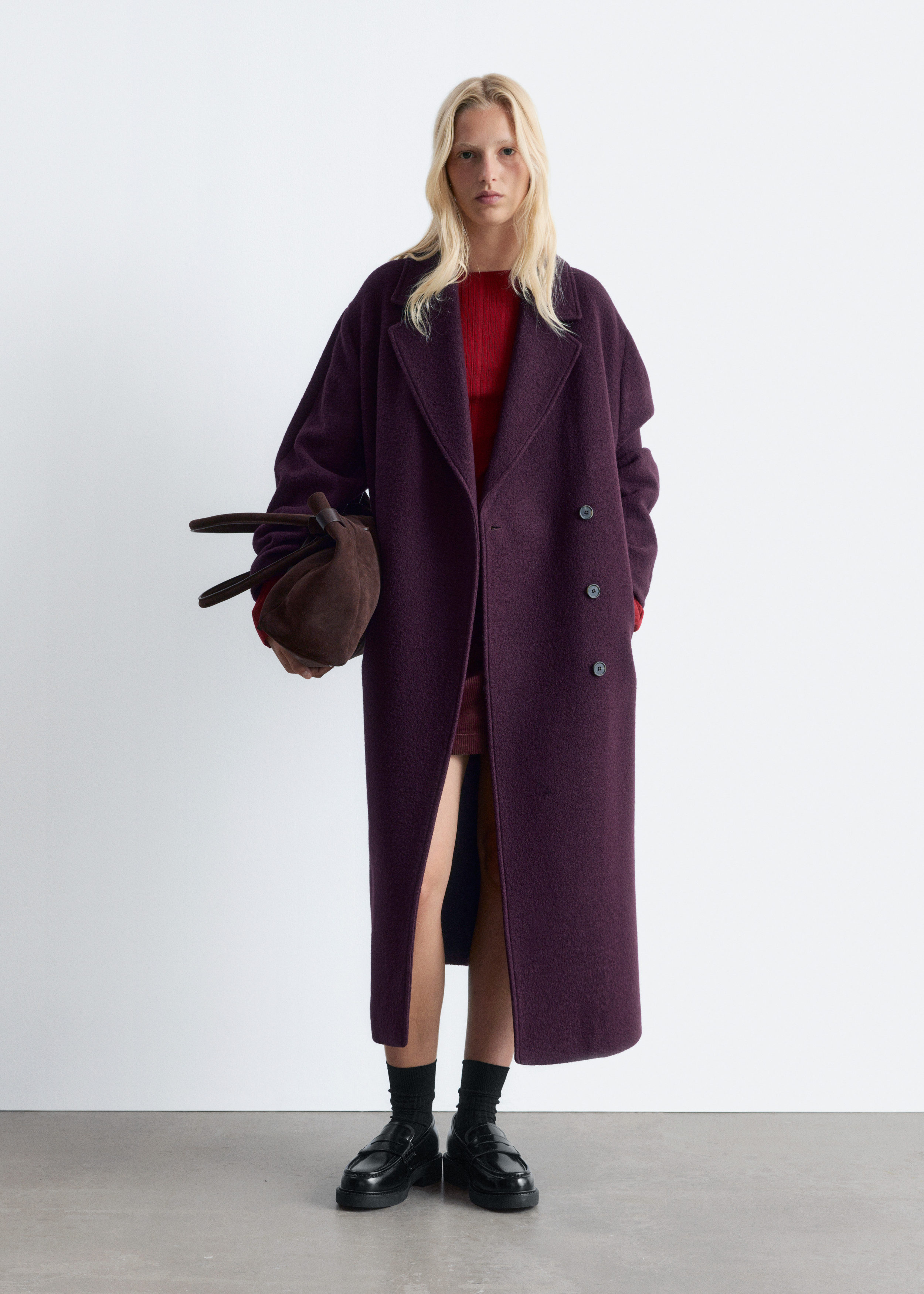Voluminous Belted Wool Coat