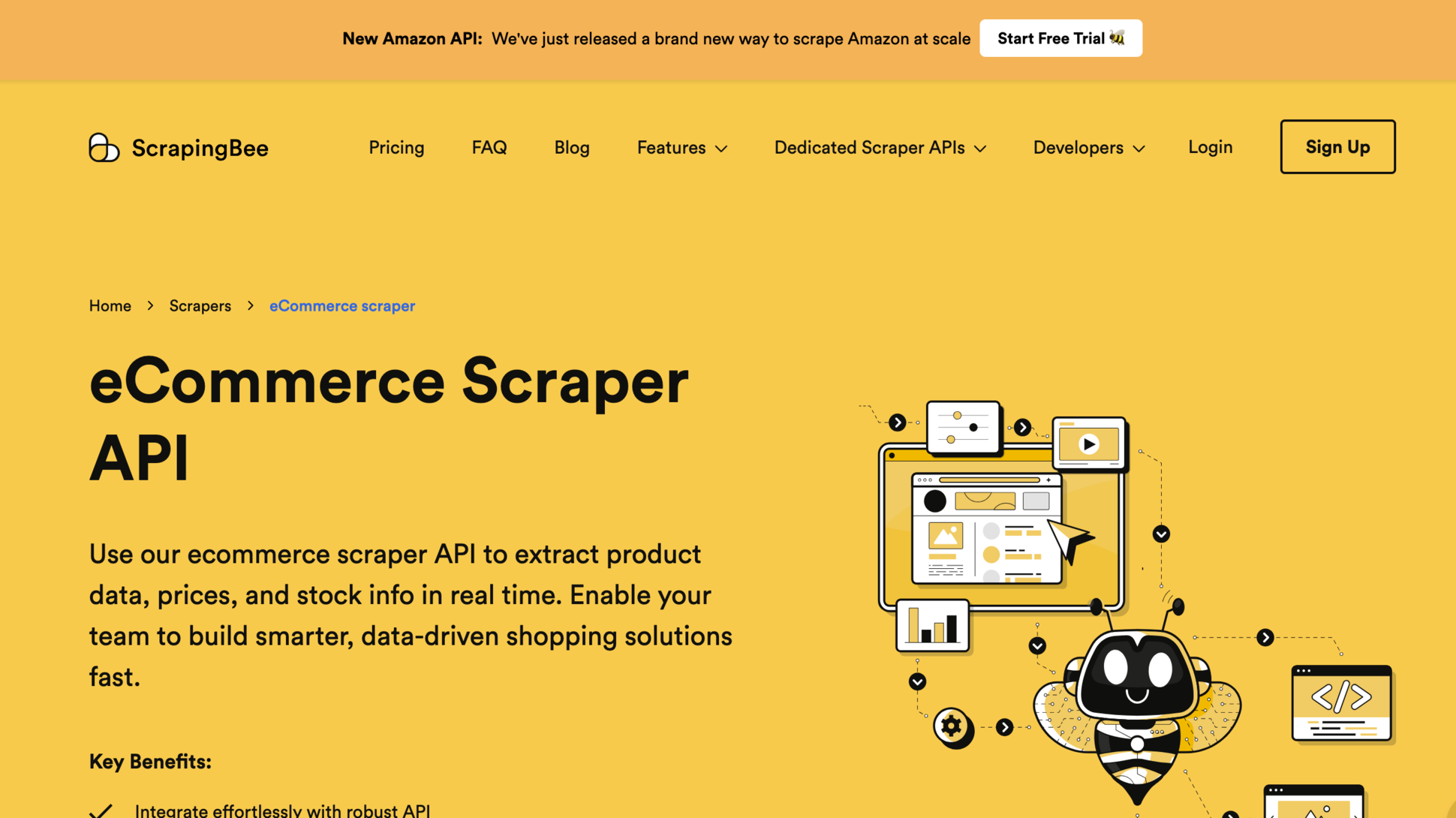 Website screenshot of ScrapingBee (November, 2025)