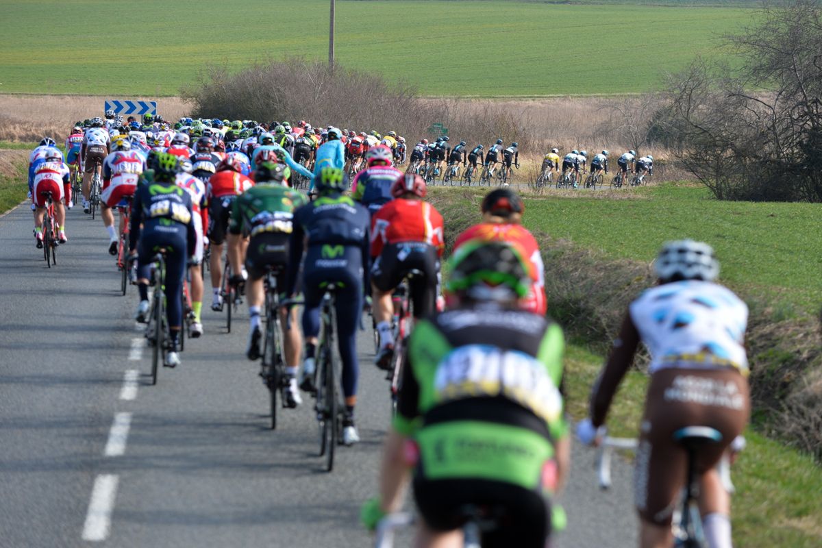 What the back of the peloton looks like at Paris-Nice