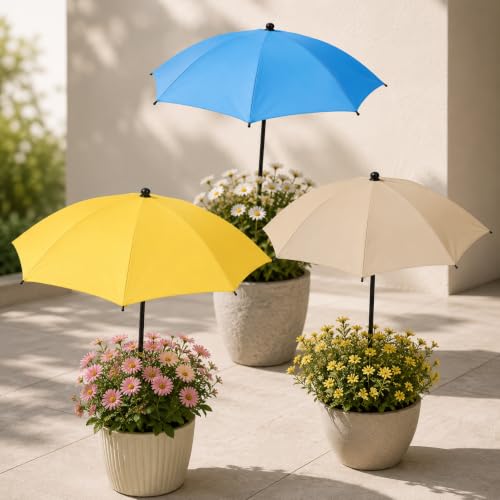 Plant Shade Umbrella 3 Pack &amp;ndash; Adjustable Garden Sun Protection Cover for Potted Plants, 26" Uv Blocking Plant Umbrella With Stake, Heat &amp;amp; Sun Protection for Outdoor Flowers, Vegetables &amp;amp; Patio Plants