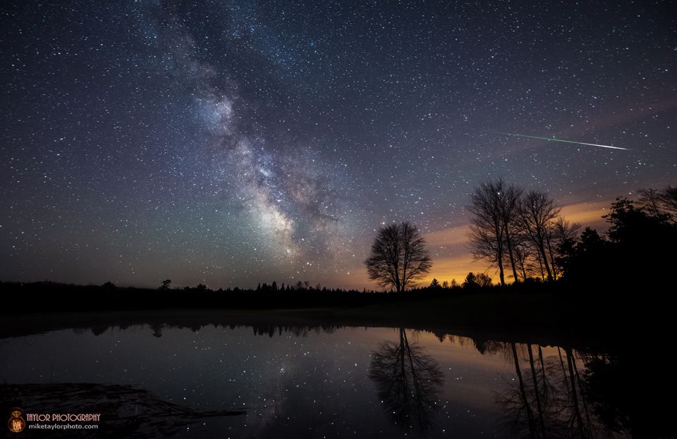 Astrophotographer Mike Taylor, who is based in central Maine, captured this photo of an Eta Aquarid meteor streaking through the sky on May 6, 2014.