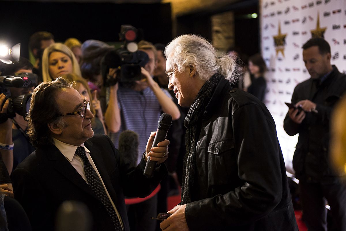 Classic Rock's Nicky Horne meets Jimmy Page on the red carpet