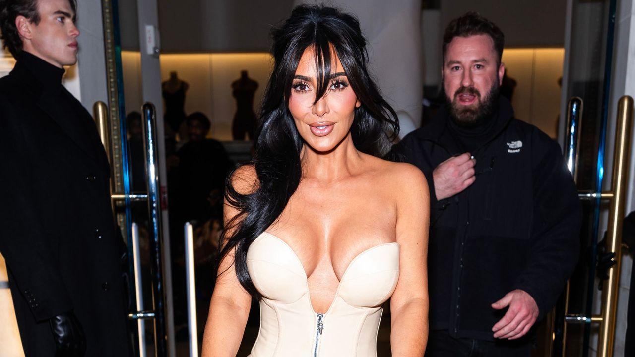 Kim Kardashian rides knee scooter outside SKIMS