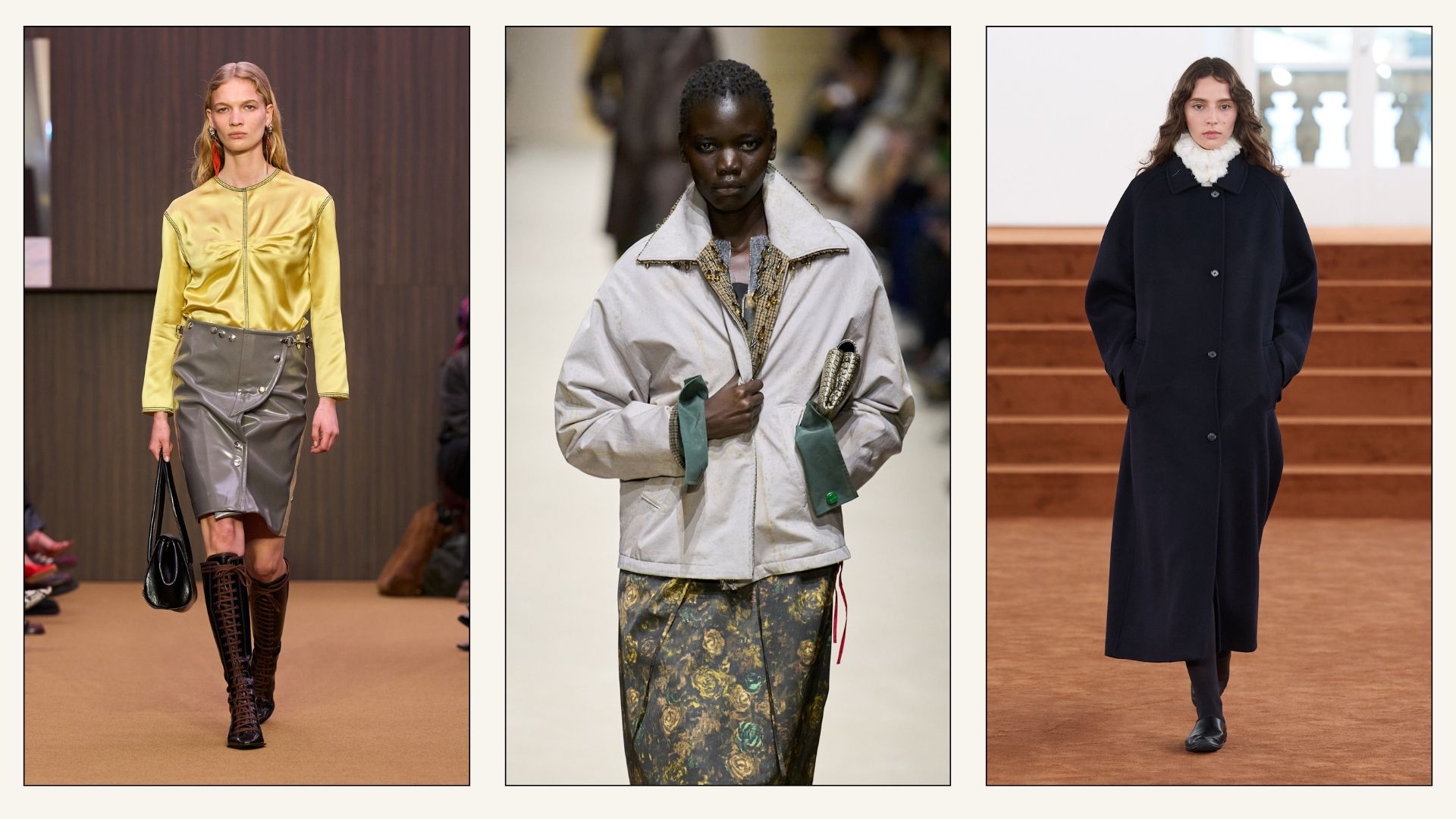 Model walks the A/W 26 runway.