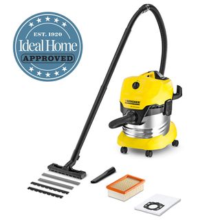 Yellow Kärcher WD4 premium vacuum Ideal Home Approved