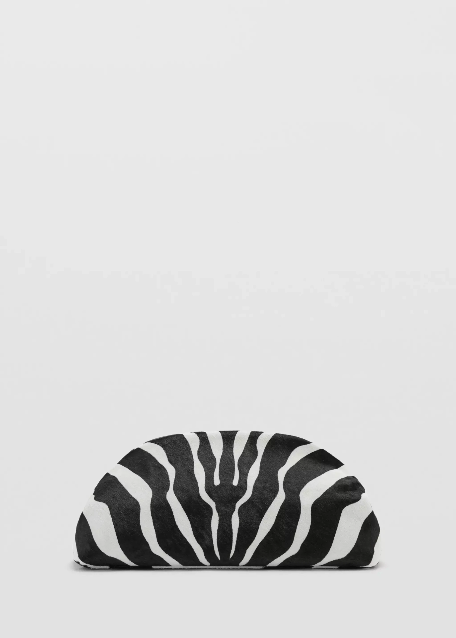 Zebra-Print Leather Clutch Bag | Mango Usa