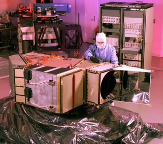 The Enhanced Thermal Mapper instrument that flew aboard Landsat 7 in the cleanroom.