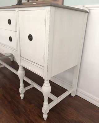 Painting a wooden buffet white