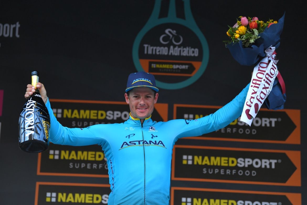 Jakob Fuglsang celebrates his second victory of 2019