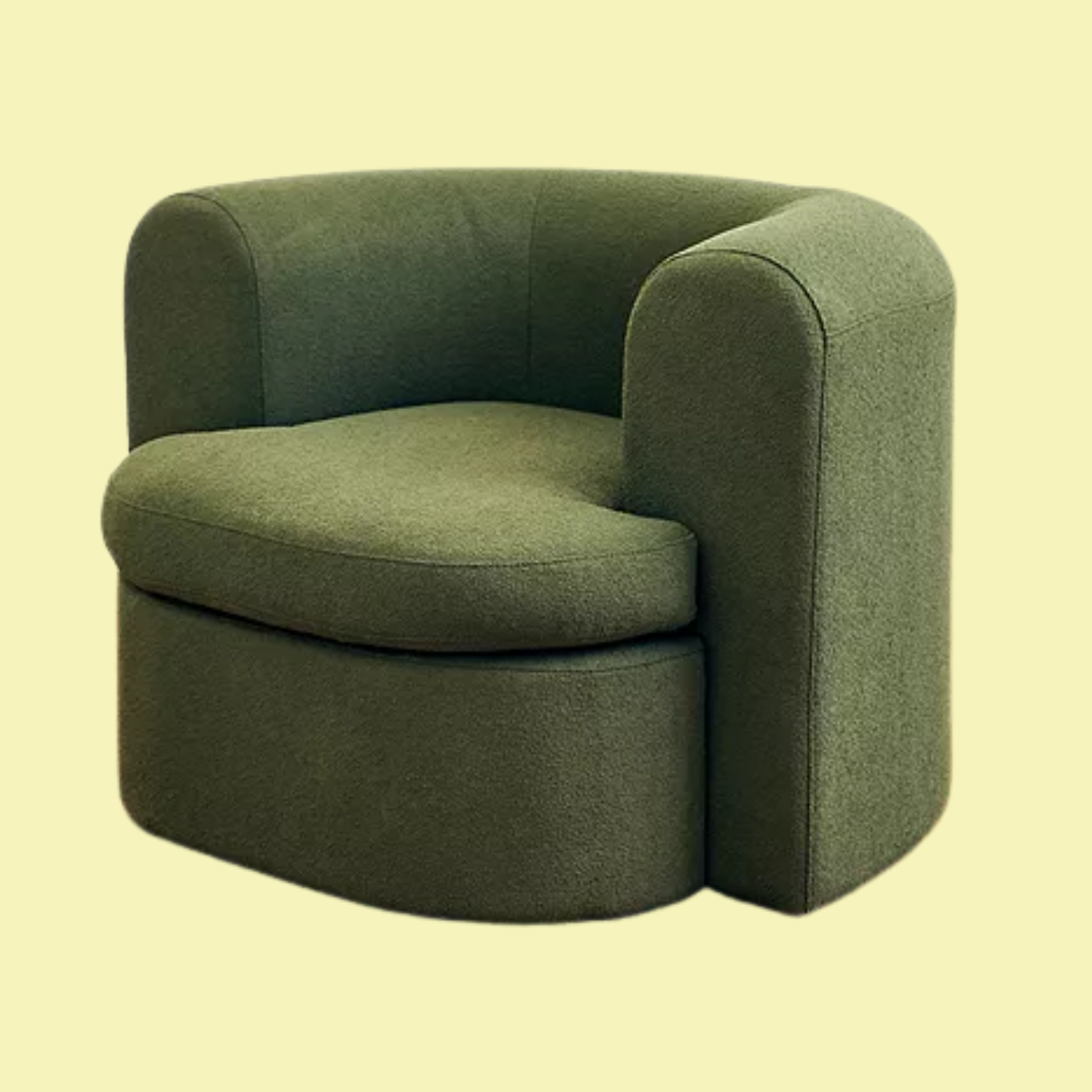 A green storage armchair