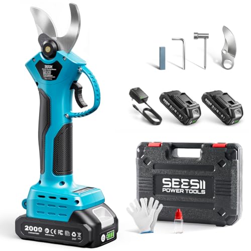 &amp;#65279;seesii Electric Pruning Shears, 1.4" Cutting Cordless Pruner for Gardening