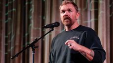 U.S. senatorial candidate from Maine Graham Platner speaks at a town hall at the Leavitt Theater on October 22, 2025 in Ogunquit, Maine