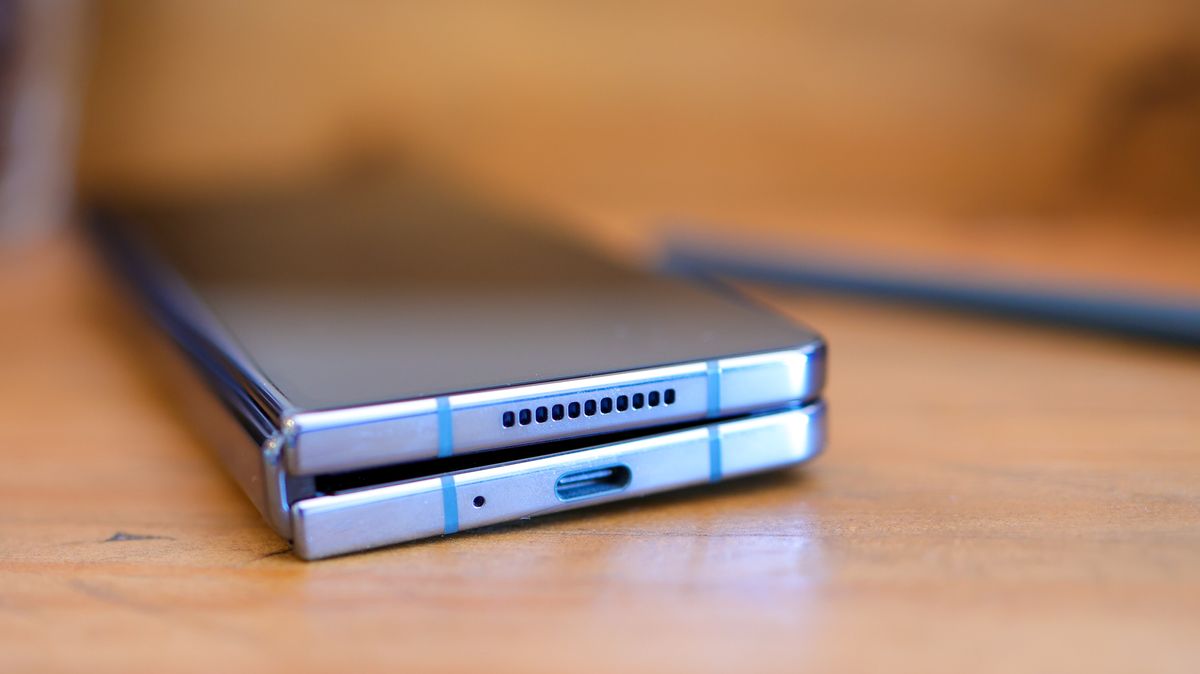A photo of the Samsung Galaxy Z Fold 4 foldable Android phone