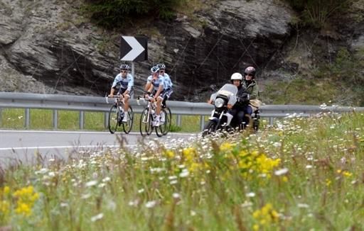 Alberto Contador and the Saxo Bank-Sungard team test out the Alpine stages of the Tour de France