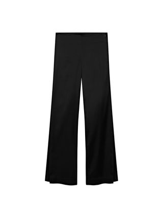 Satin Flared Trousers With Vents