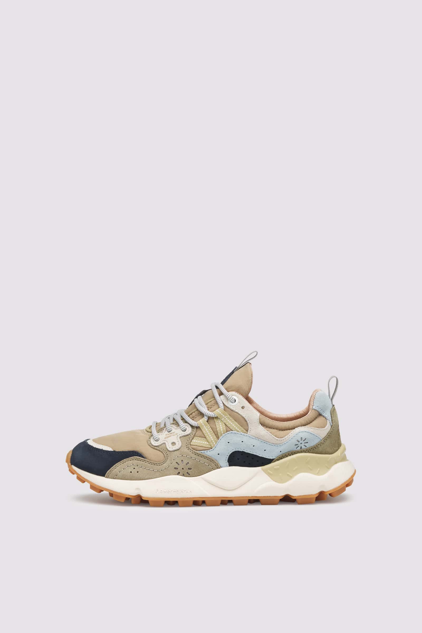 Yamano 3 Man - Suede and Technical Fabric Sneakers - Beige-Black