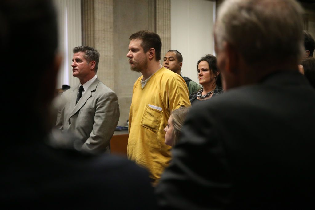 Former Chicago police Officer Jason Van Dyke and his attorney Daniel Herbert attend Van Dyke&amp;#039;s sentencing hearing.