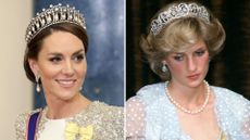 A comp image of Kate Middleton (L) and Princess Diana circa 1983 (R)