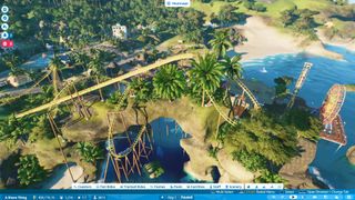 A zoomed out view of a coaster in Planet Coaster 2